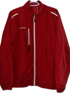 CCM Red Lightweight Windbreaker Jacket
